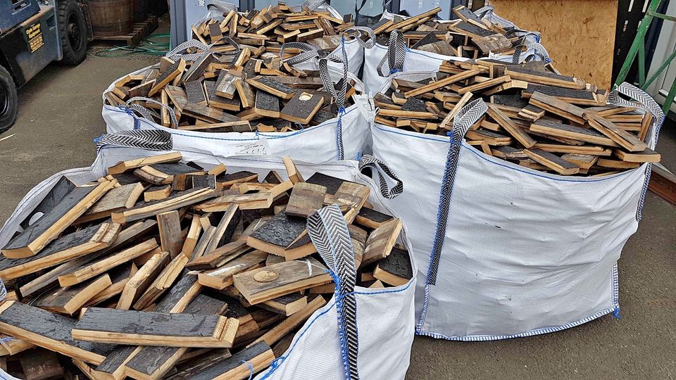 Whisky barrel firewood bulk sacks