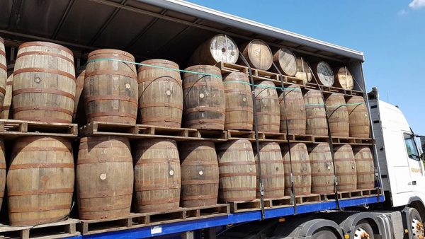 Full Load of 156 Whisky Barrels